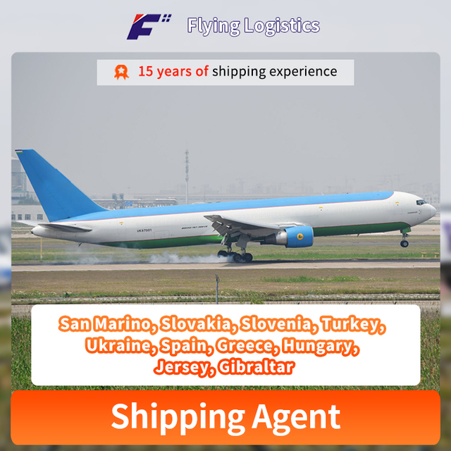 Lennutranspordi hind Hiinast San Marinosse, Slovakkiasse, Sloveeniasse, T&uuml;rgisse, Ukrainasse, Hispaaniasse, Kreekasse, Ungarisse, Jerseysse, Gibraltarisse ja kaupade ostuagent